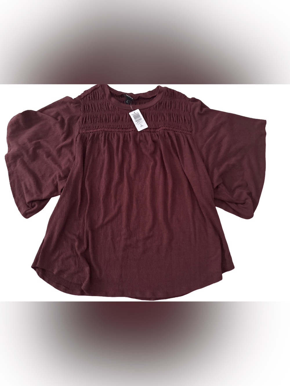 torrid plum Smocked Yoke Short Sleeve Top